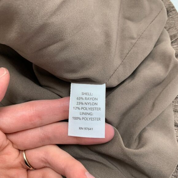 J.Jill Jacket Womens 6 Metallic Bronze Waist Tie Full Zip Snap Buttons Lined - Picture 13 of 16